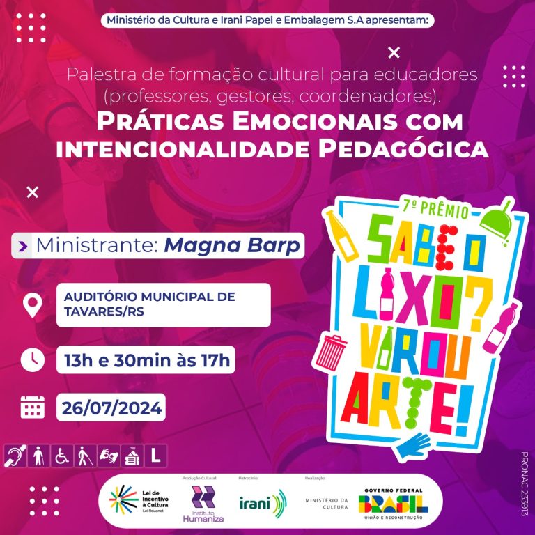 Projeto “Sabe o Lixo? Virou Arte!” Realiza Palestras com Magna Barp em São José do Norte, Mostardas e Tavares