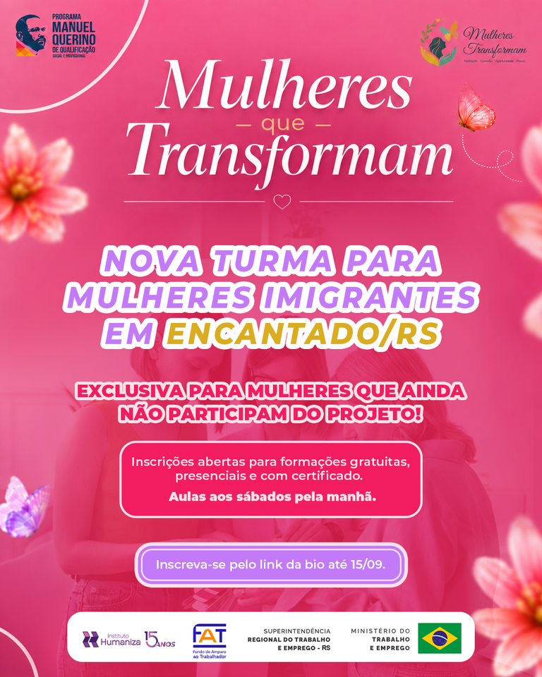 Mulheres imigrantes de Encantado têm nova oportunidade de qualificação gratuita